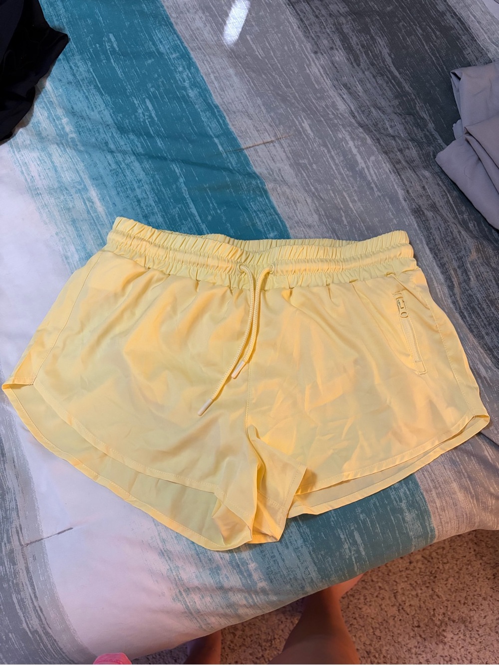 Mono B Light Yellow Women's Active Shorts with Elastic Waist